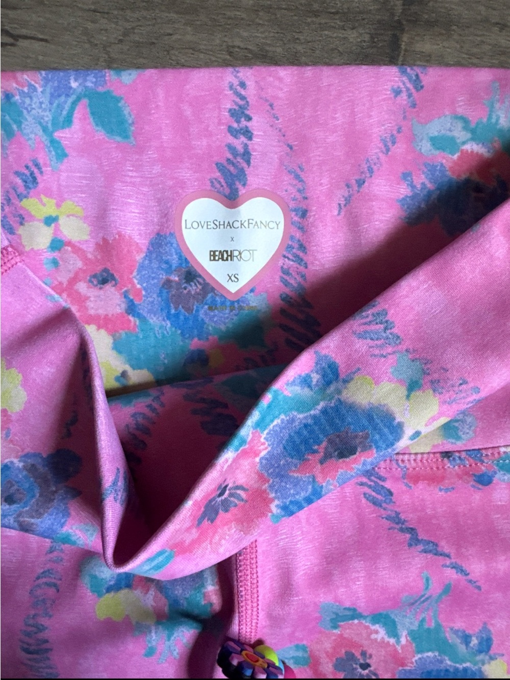 LoveShackFancy x Beach Riot Piper Legging Pink Floral XS Minor Flaw Cottagecore - Picture 4 of 7